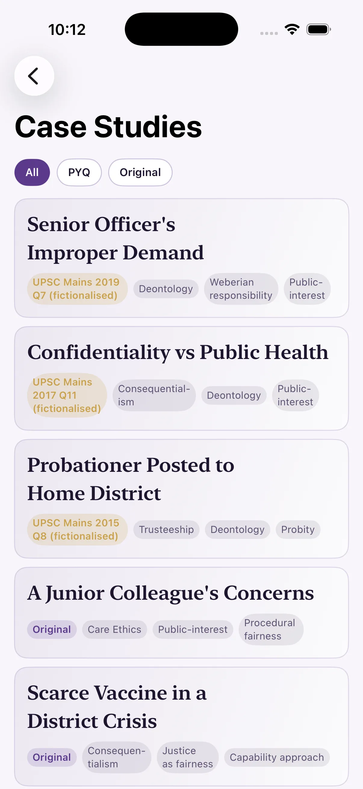 Case studies list